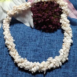 Triple Strand Twisted Sea Shell Necklace
